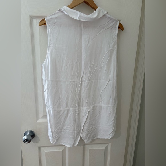 Beach Lunch Lounge crisp white tank button down collared size large lightweight - Picture 2 of 10
